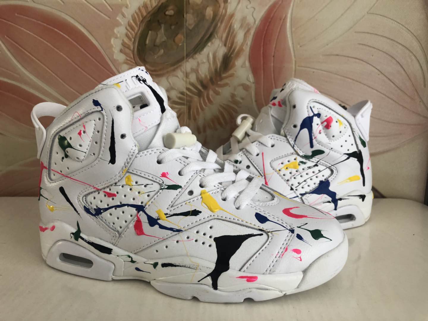 Air Jordan 6 Graffiti White Colorful Shoes For Women - Click Image to Close